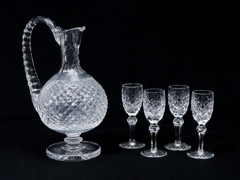 Appraisal: WATERFORD CRYSTAL DECANTER AND CORDIALS pieces total to include Prestige