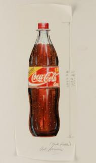 Appraisal: American circa Coca-Cola L ink and watercolor on tracing paper