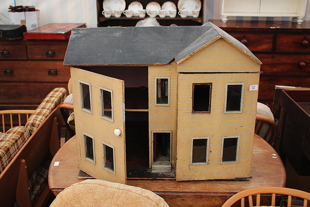 Appraisal: AN EARLY TO MID TH CENTURY PAINTED PINE DOLL'S HOUSE