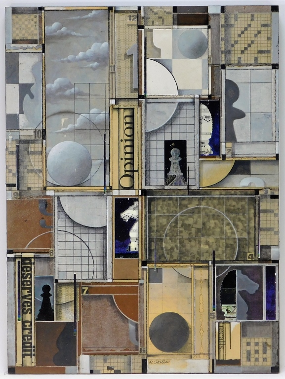 Appraisal: RODERICK SLATER GRAY COLLAGE MIXED MEDIA PAINTING United States -