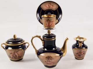 Appraisal: PIECE ROYAL VIENNA TEA SERVICE CONSISTING OF A COVERED TEAPOT