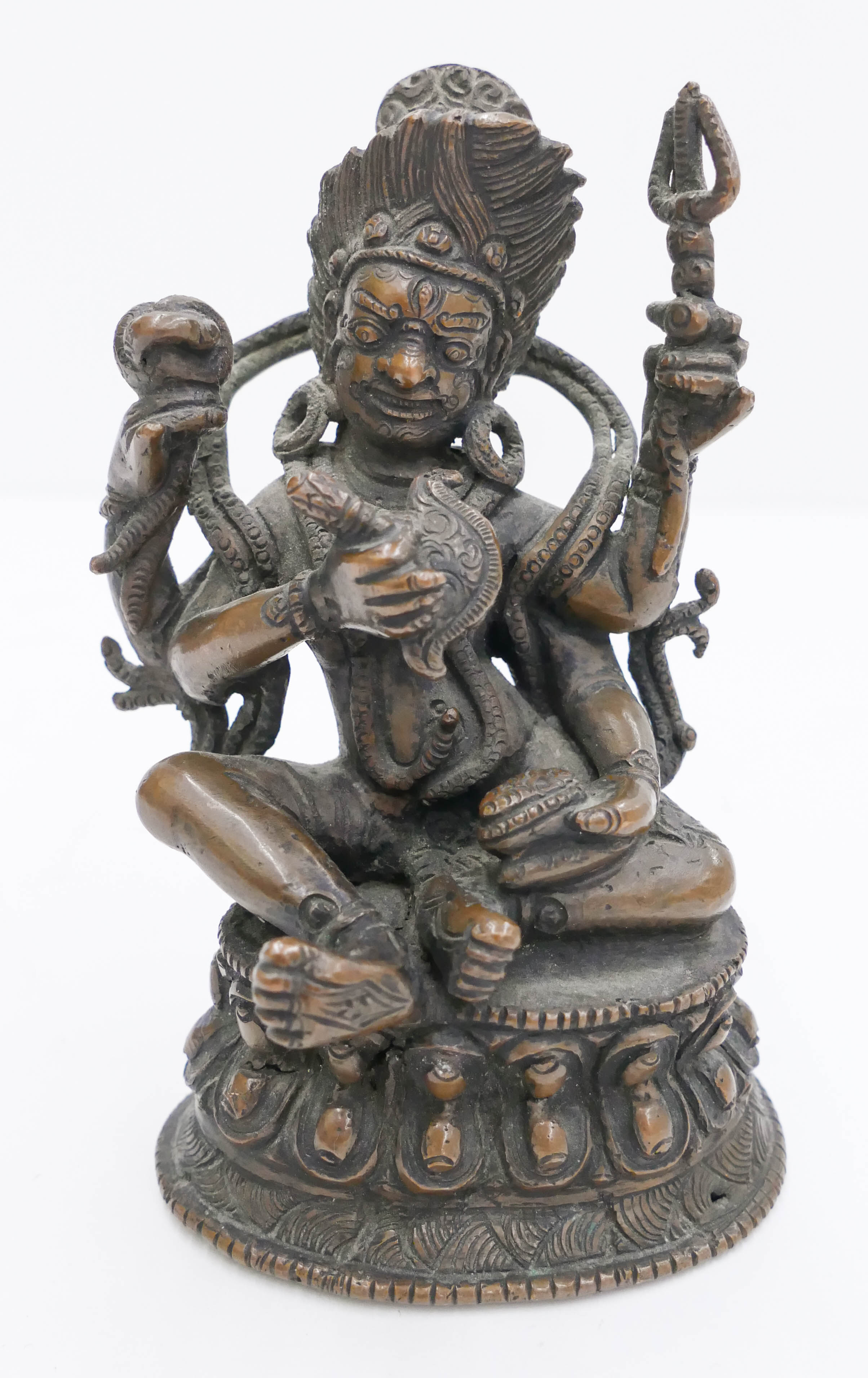 Appraisal: Indo Tibetan th Cent Bronze Mahakala ''x '' Four armed