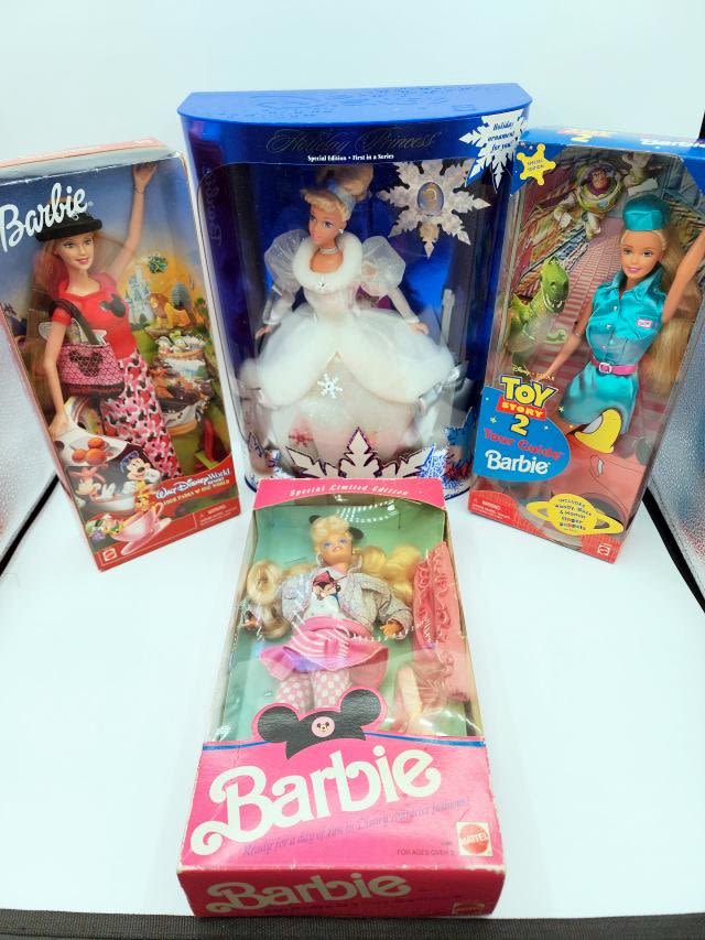 Appraisal: Walt Disney Theme Barbie Dolls Includes Holiday Princess Cinderella Special