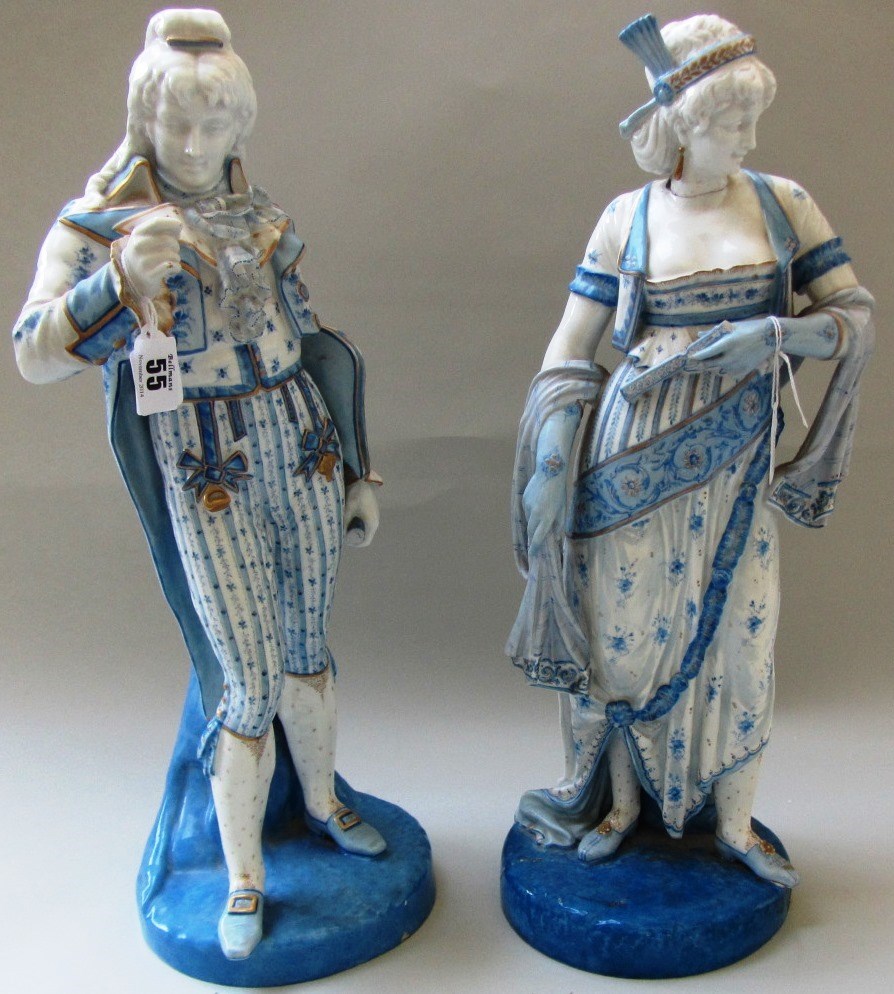 Appraisal: A pair of large French porcelain figures of a gallant