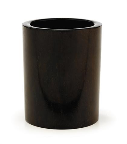 Appraisal: Chinese Zitan brushpot Qing Dynasty Unblemished plain cylindrical form rich