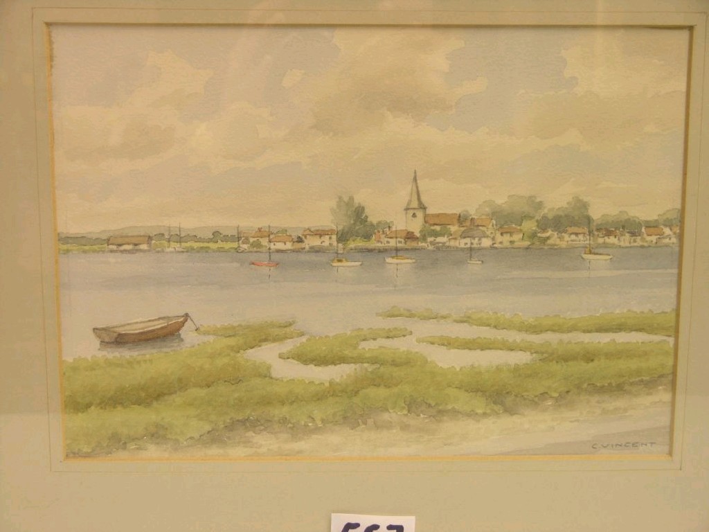 Appraisal: C Vincent - a set of three watercolours two views