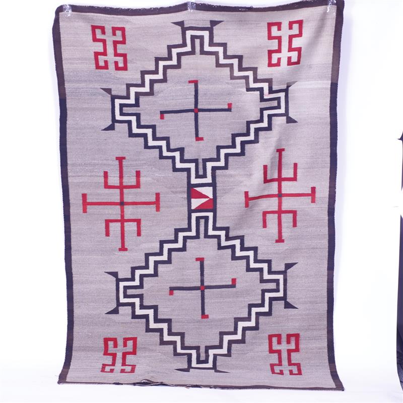 Appraisal: Crystal Whirling Logs 's Navajo Wool Blanket Weaving H x