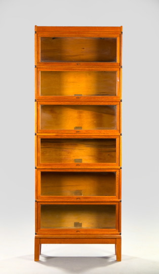 Appraisal: American Globe-Wernicke Six-Section Stacking Oak Bookcase ca each section with