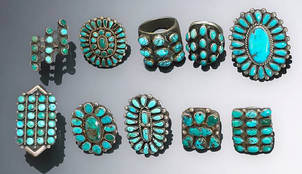 Appraisal: JewelryProperty from an old New Mexico family collection Each with