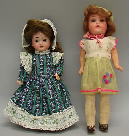 Appraisal: Pair of dolls Crown symbol over Germany Brown sleep eyes