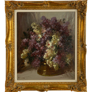 Appraisal: Rudolph Colao American - Lilacs and Daisies oil on board