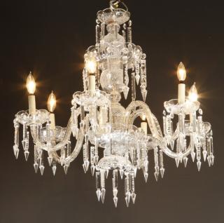 Appraisal: Continental crystal chandelier Early to mid th century Continental -light