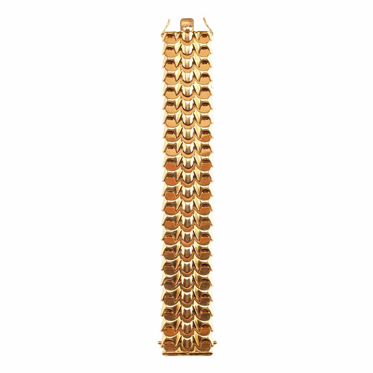 Appraisal: Italian k Yellow Gold Strap Bracelet Length cm Length g