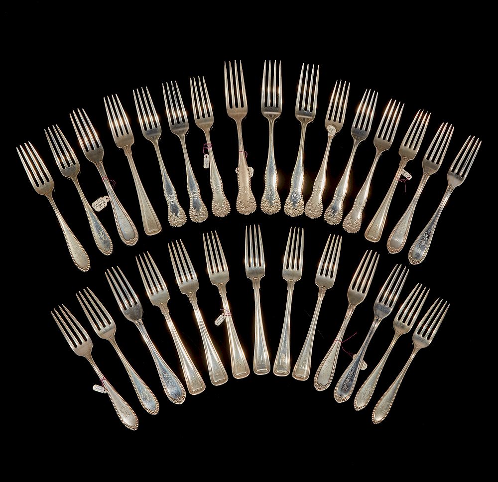 Appraisal: Assorted Sterling Silver Forks Assorted sterling silver forks comprising Gorham