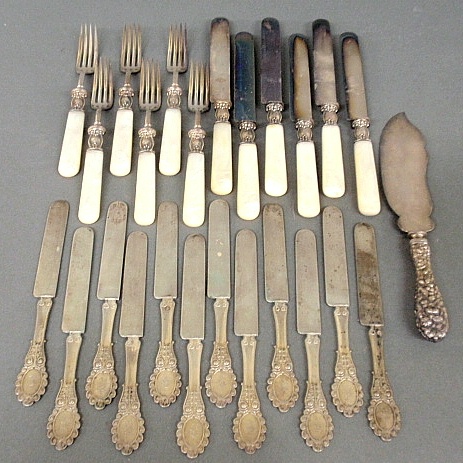 Appraisal: - Set of twelve American silver luncheon knives by Wood