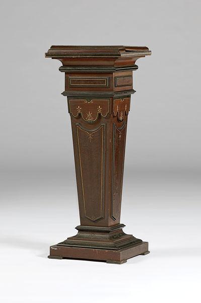 Appraisal: AESTHETIC MOVEMENT PEDESTAL American ca - mahogany and ebonized mahogany