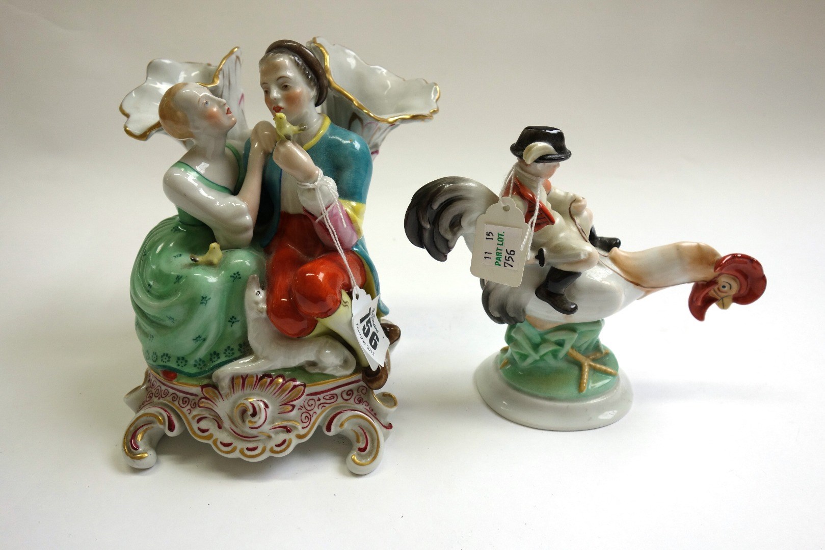 Appraisal: A Herend porcelain figural spill vase modelled with a gallant