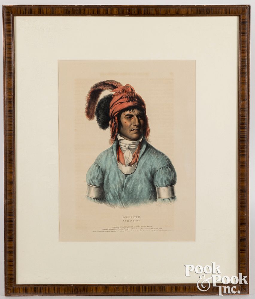 Appraisal: McKenney Hall Native American Indian lithograph McKenney and Hall Native