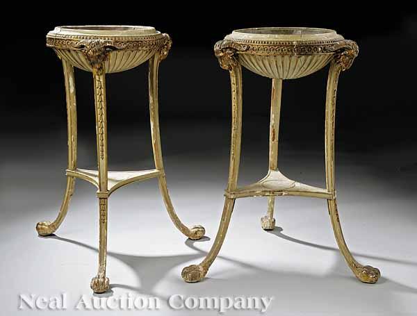 Appraisal: An Important Pair of George III Carved Painted and Giltwood