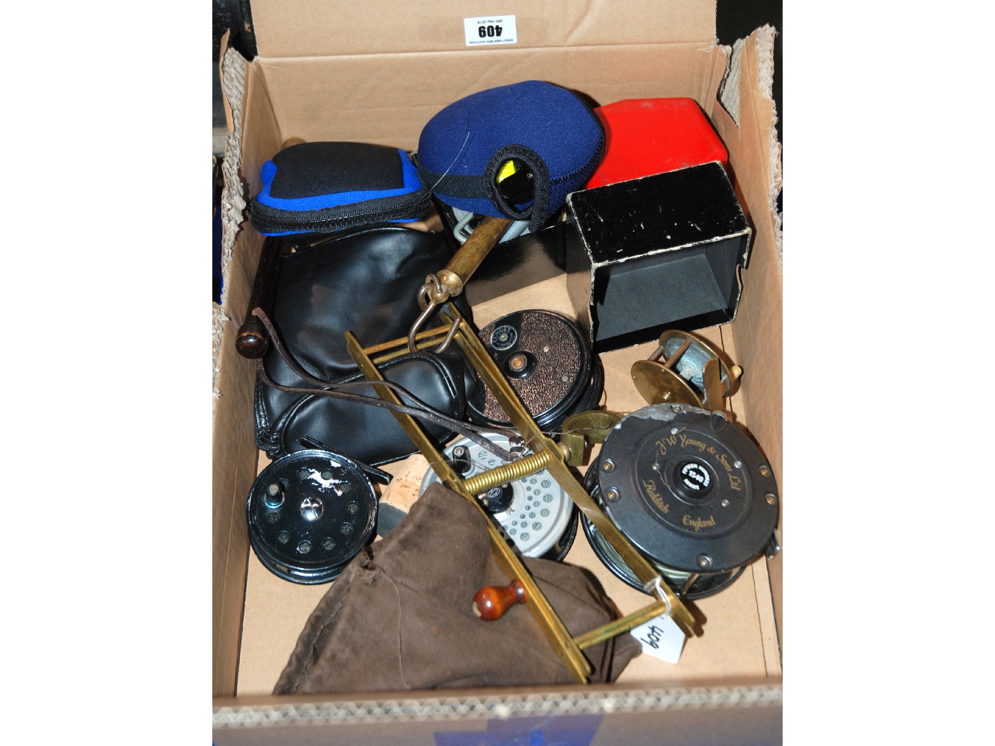 Appraisal: Five various fishing rods various reels etc