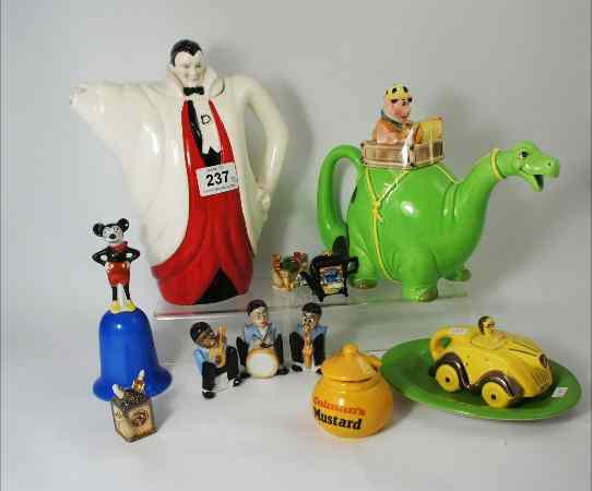 Appraisal: A Collection of Various Novelty teapots comprising Sigma Dracula Teapot