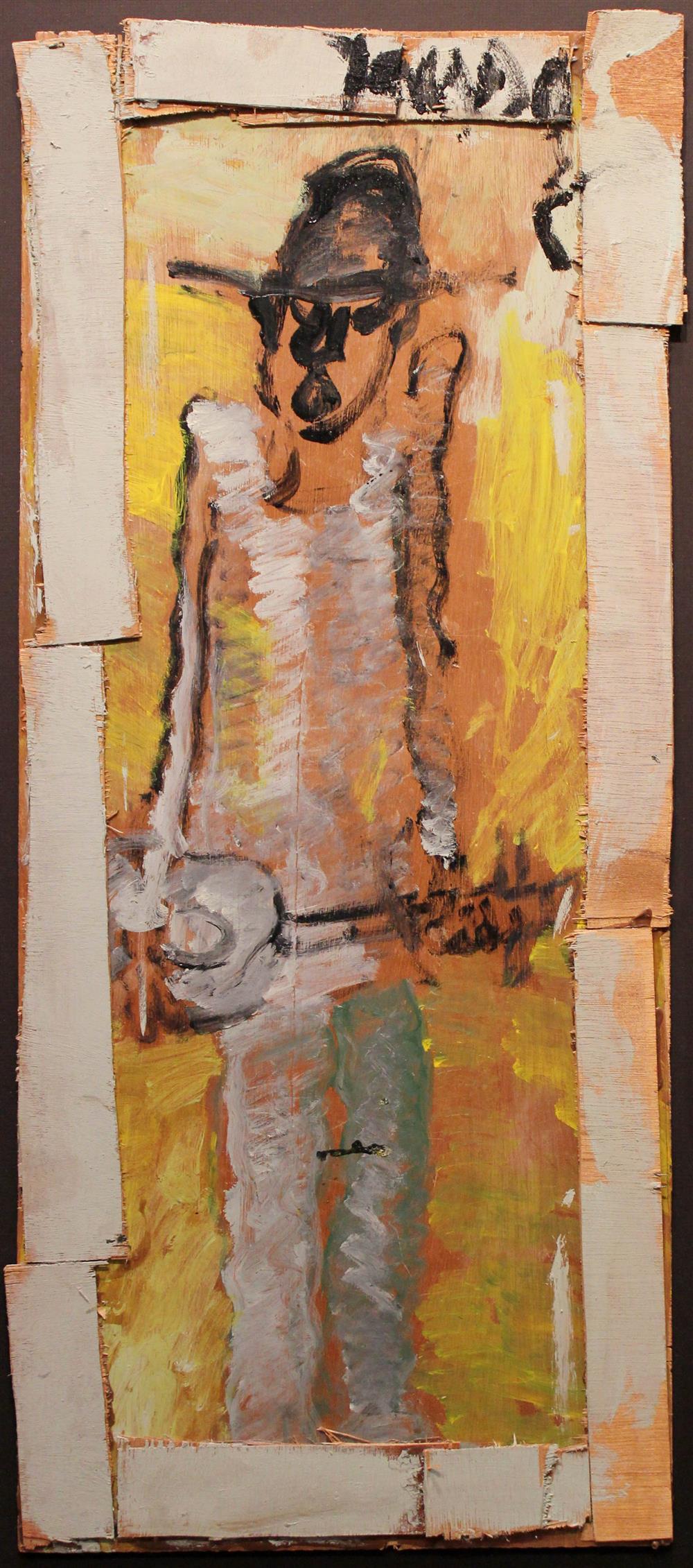 Appraisal: PURVIS YOUNG AMERICAN - BLUES MAN Mixed media on plywood