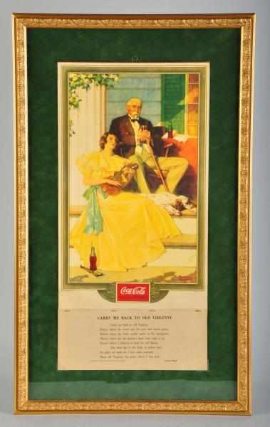 Appraisal: Coca-Cola Calendar Description Nicely framed under glass Complete with metal