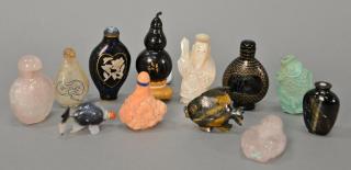 Appraisal: Group of twelve Chinese snuff bottles to include two hardstone