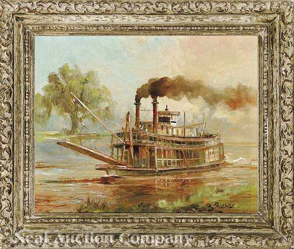 Appraisal: Robert Rucker American Louisiana - Running the River at Day