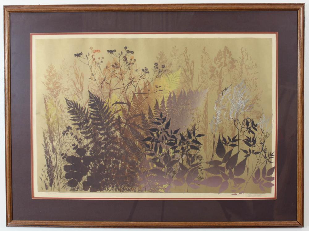 Appraisal: ELTON BENNETT Washington - serigraph Paint Forms ferns and plants