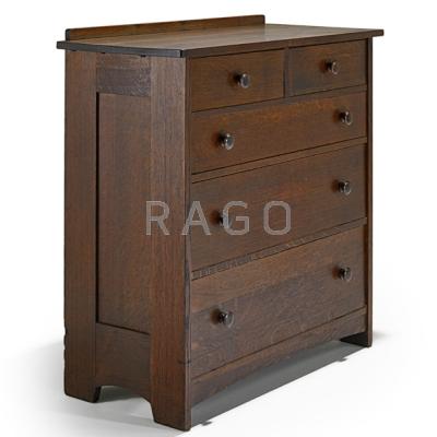 Appraisal: L J G STICKLEY Chest of drawers in two over