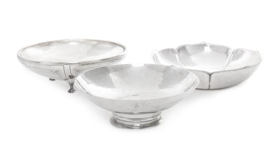 Appraisal: Sale Lot Three American Silver Bowls Various Makers th Century