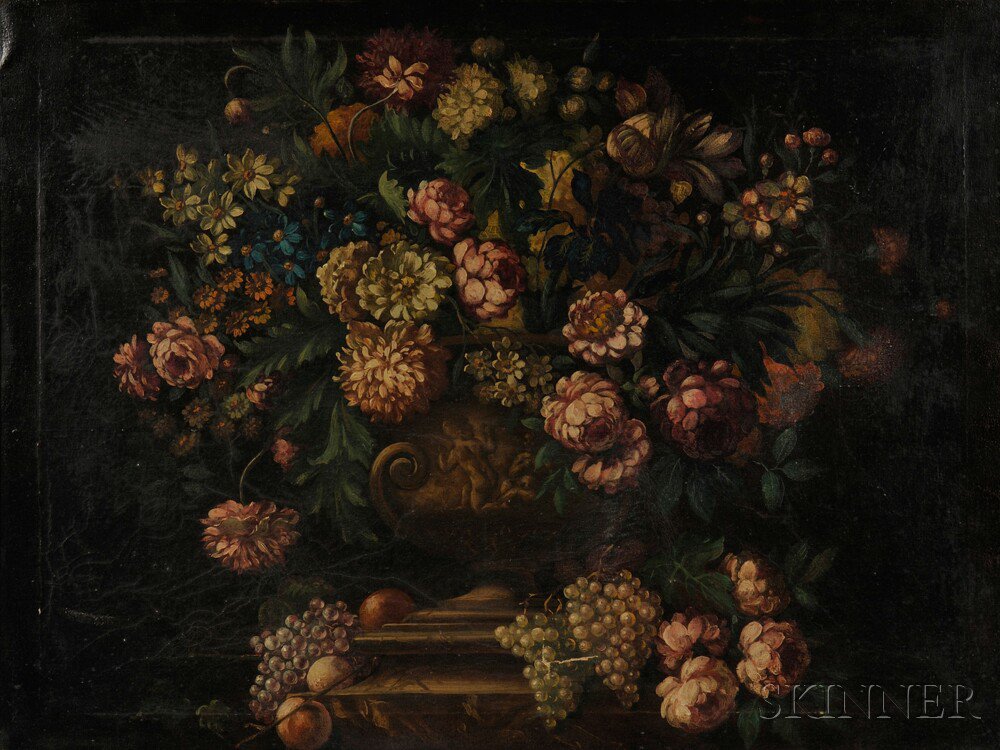 Appraisal: Dutch School th Century Floral Still Life in a Neoclassical