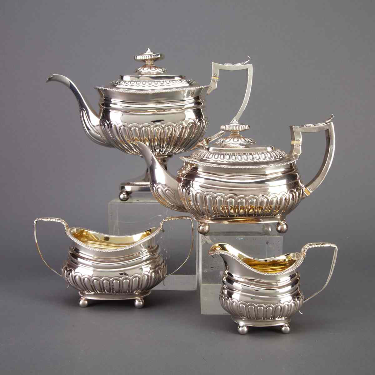 Appraisal: George III Silver Tea and Coffee Service William Hall London