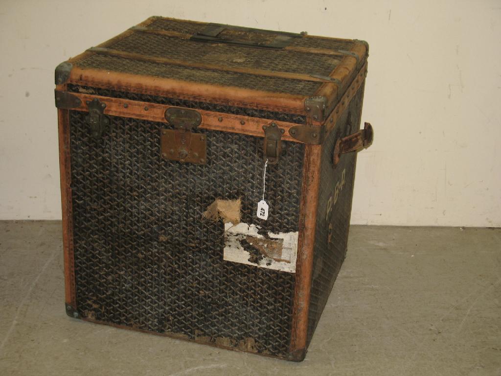 Appraisal: Malles Goyard Paris A travelling trunk the original lock stamped