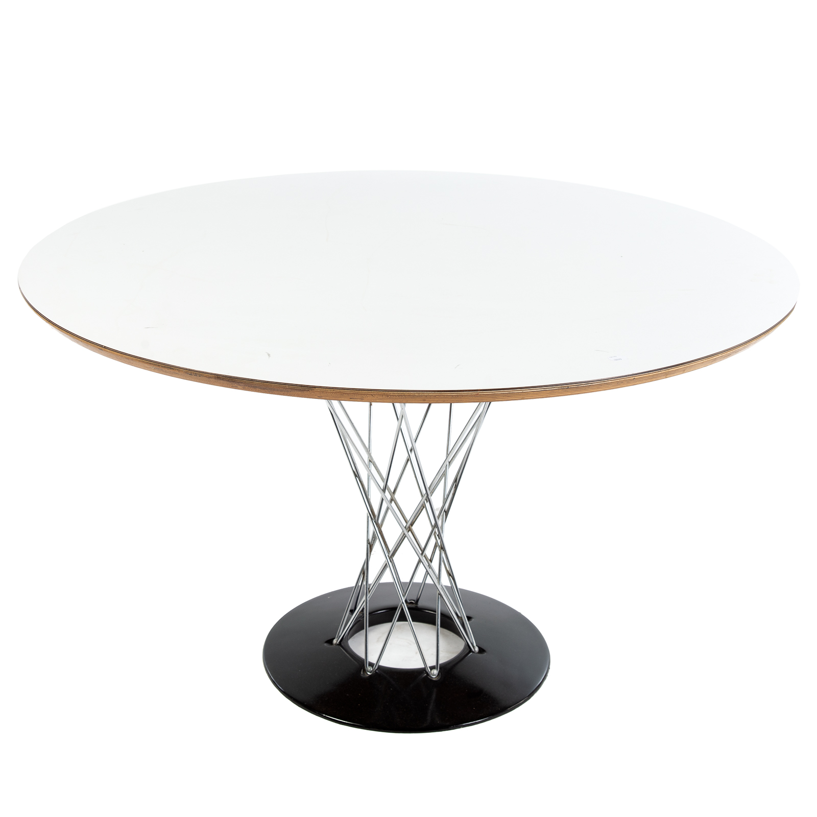 Appraisal: ISAMU NOGUCHI STYLE CYCLONE DINING TABLE Mid-century white circular laminate