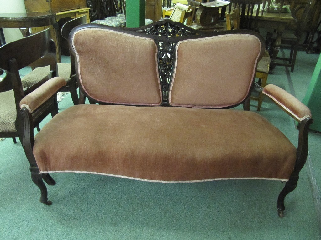 Appraisal: Edwardian mahogany framed parlour settee