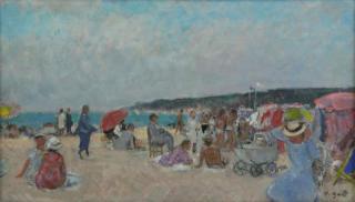 Appraisal: GALL Francois Oil on Canvas Sur La Plage Signed lower