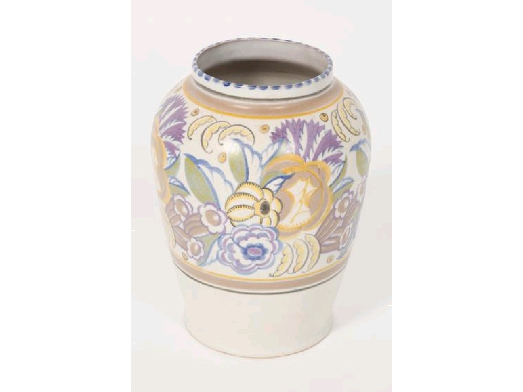 Appraisal: A CARTER STABLER ADAMS BALUSTER VASE decorated with a floral