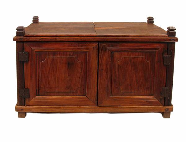 Appraisal: A slatwood trunk with doors height in width in depth