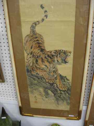 Appraisal: Oriental Watercolor of Tiger signed '' x ''