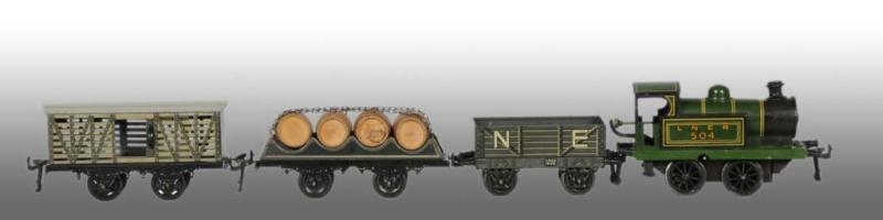 Appraisal: German Bing O-Gauge Freight Train Set Description Set is English-style