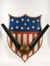 Appraisal: VICTORY SHIELD - Circa wood shield with applied stars and