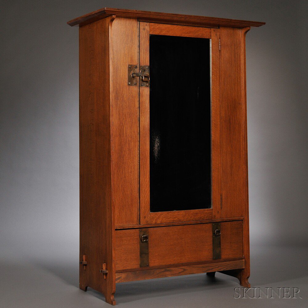 Appraisal: British Arts Crafts Movement Smee and Cobay Armoire English oak