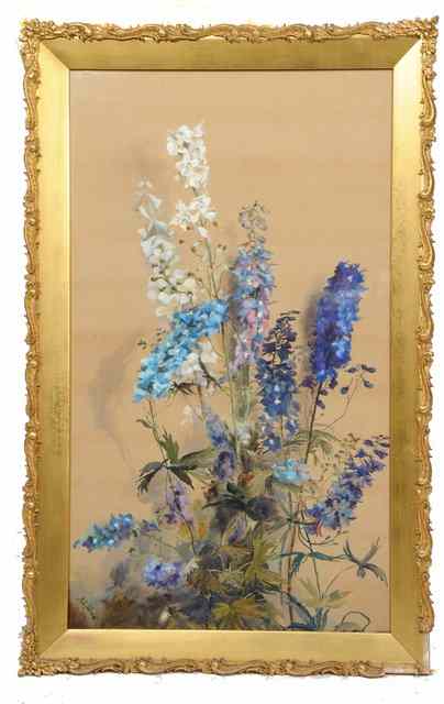 Appraisal: M D TOLSON Delphiniums watercolour signed and dated x in