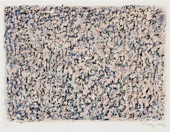 Appraisal: Mark Tobey Washington New York - UNTITLED-COMPOSITION color lithograph framed