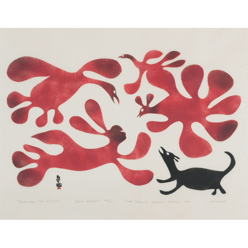 Appraisal: KENOJUAK ASHEVAK - E - Cape Dorset DOGS SEE THE