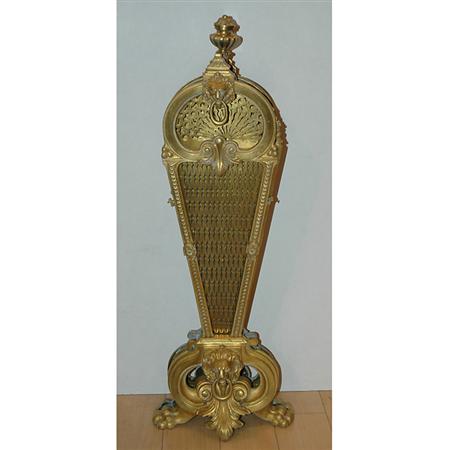 Appraisal: Louis XV Style Gilt-Bronze Fan-Form Fire Fender Estimate -