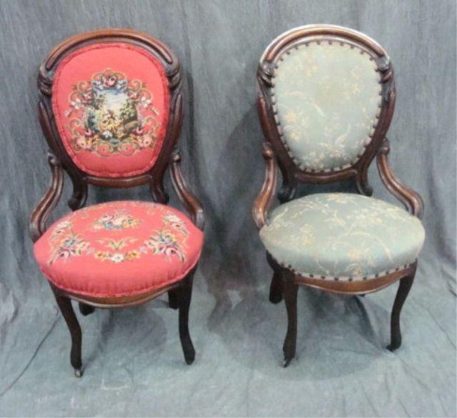 Appraisal: Pair of Upholstered Victorian Chairs From a Hartsdale estate