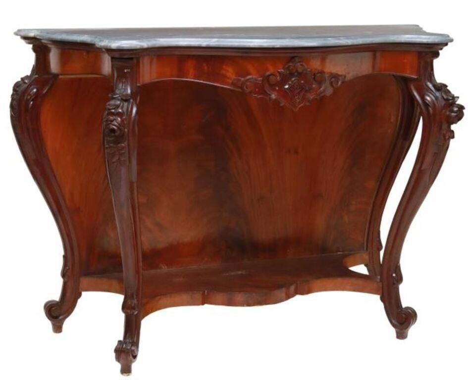 Appraisal: Louis XV style console table th c having a shaped